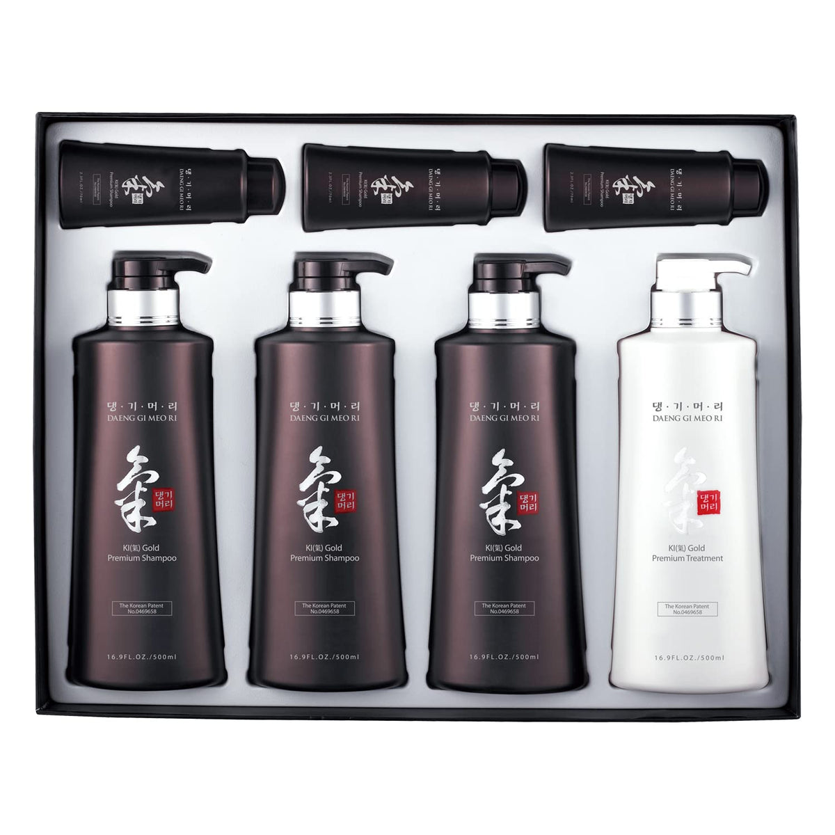 Daeng Gi Meo Ri Ki Gold Premium Shampoo bottle delivers moisture for dry hair.