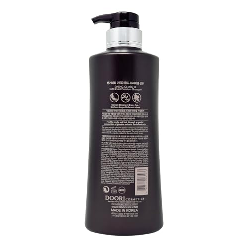 Daeng Gi Meo Ri Ki Gold Premium Shampoo lather with red ginseng for smoother hair.