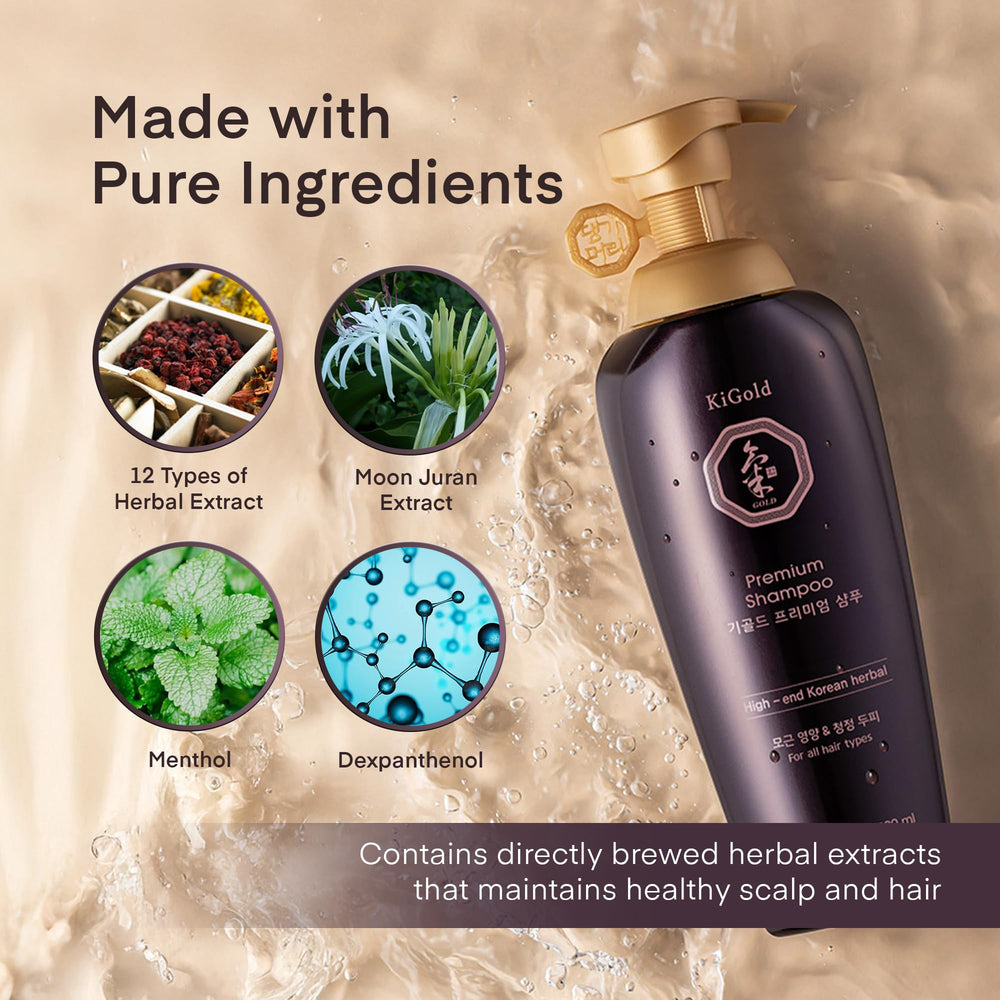 Daeng Gi Meo Ri Ki Gold Premium Shampoo herbal extracts nourishing the scalp