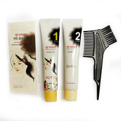 Daeng Gi Meo Ri light brown 3-pack color application, smooth color without harsh chemicals.