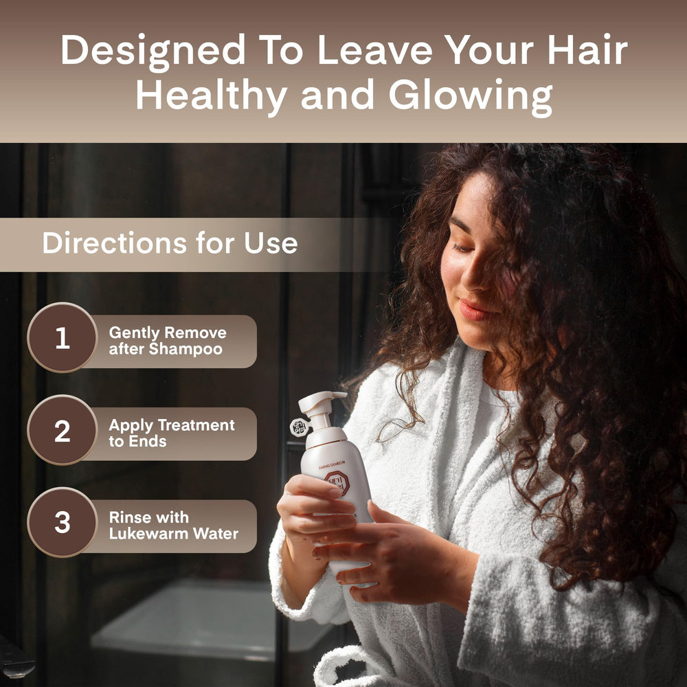 Daeng Gi Meo Ri herbal shampoo and treatment collection on vanity.