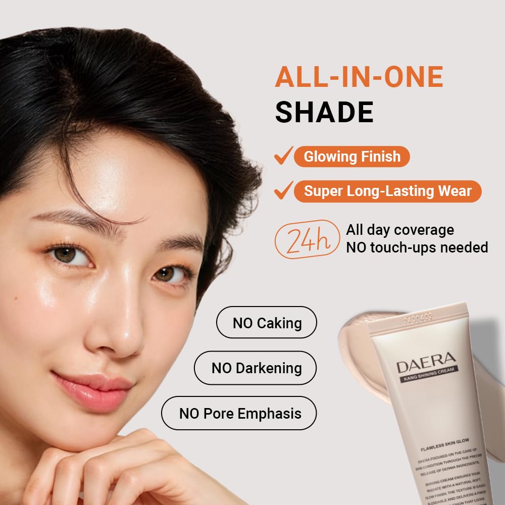 Face area with BB cream showing even complexion and subtle glow