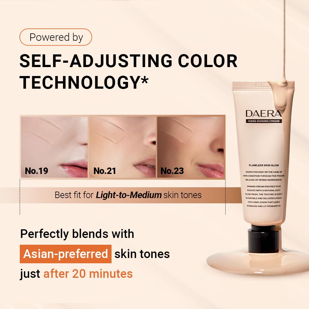 DAERA Kang Shining BB Cream swatch on hand reveals natural glow