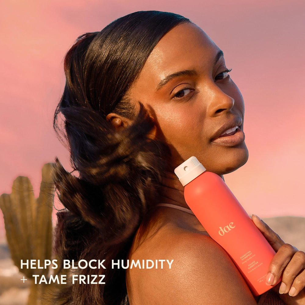 DAE Sunsetter vegan, sulfate-free formula in recyclable packaging.