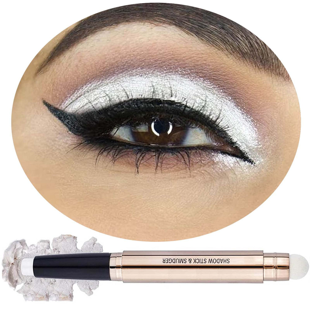 Daeuwiutr white eyeshadow stick with built-in brush for precise blending