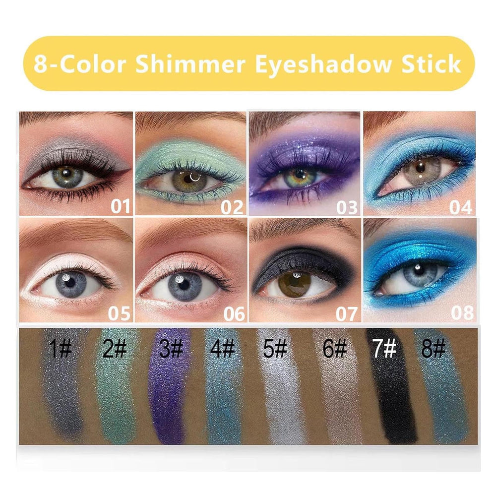 Daeuwiutr eight-shade shimmer collection offers subtle to bold color options.