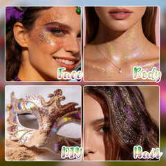 DAGEDA hair glitter adds subtle shimmer without mess.