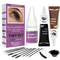 DAHPURE Eyelash and Eyebrow Color Kit packaging for convenient DIY coloring.