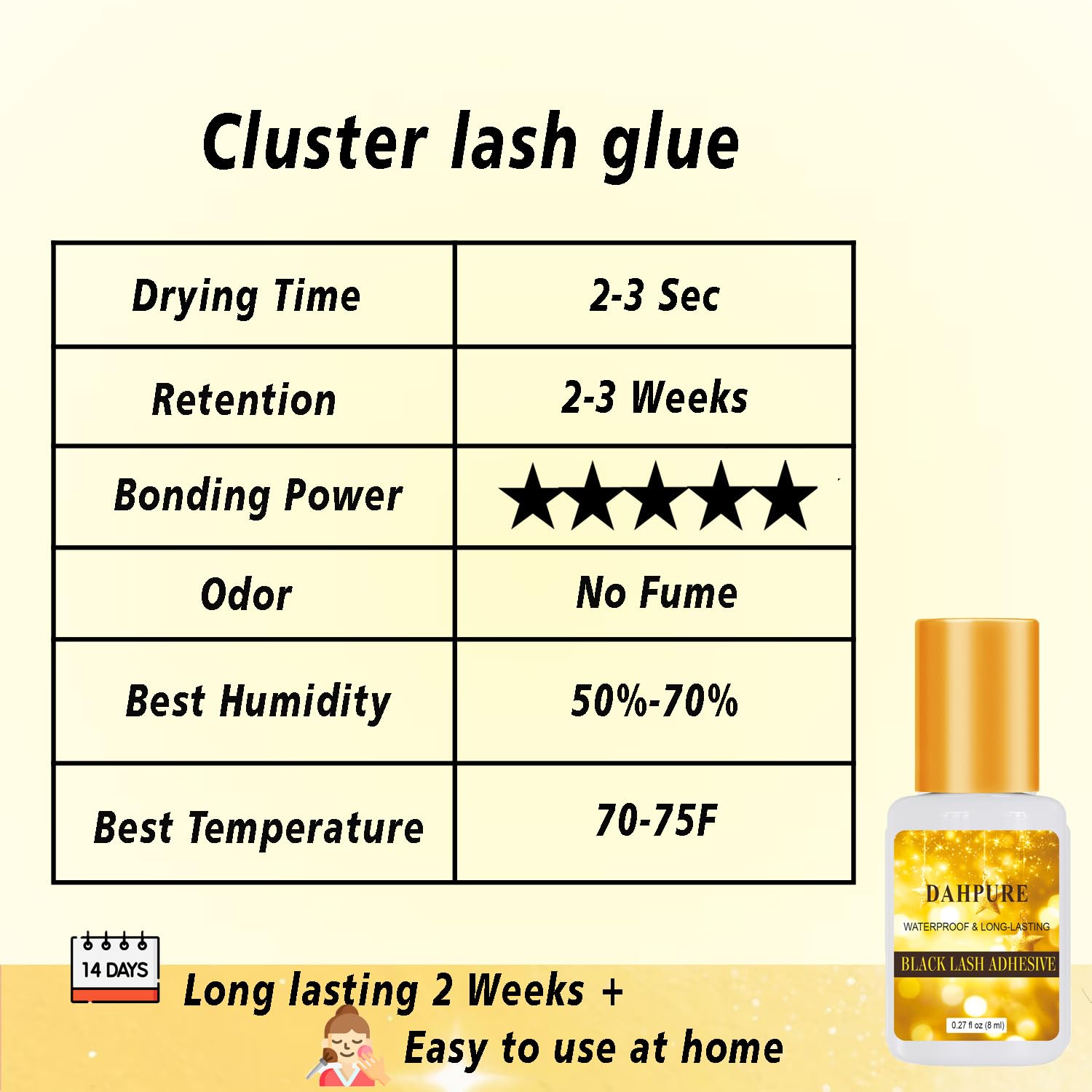 DAHPURE glue ring with drop showing easy dipping for precise lashes