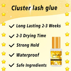 DAHPURE lash extensions display highlighting long-lasting natural look