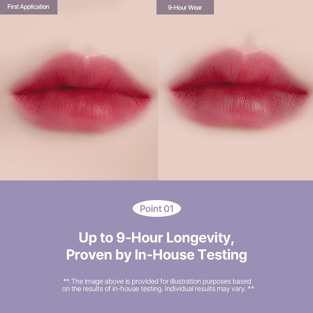 Daily Chips Haru Water Tint lightweight, non-drying formula on lips