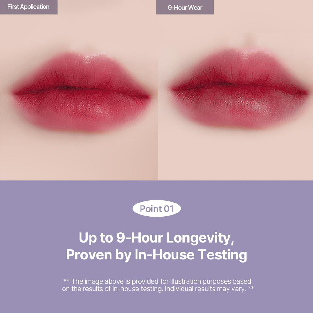 Daily Chips Haru Water Tint lightweight, non-drying formula on lips