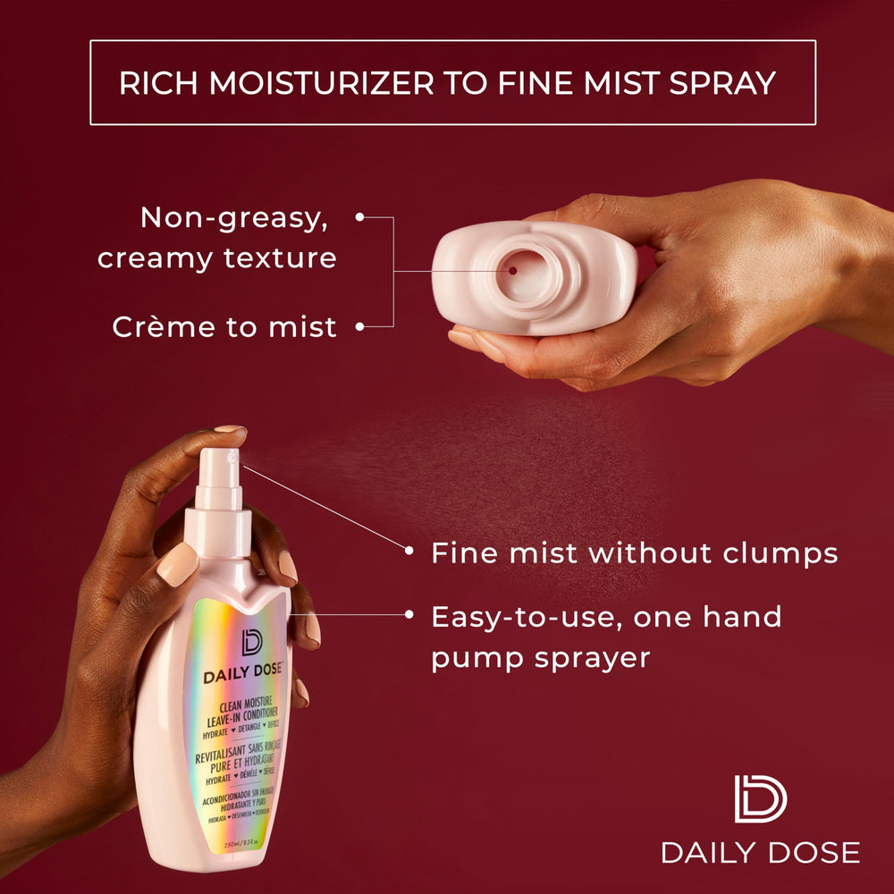 Daily Dose Cruelty-free logo highlights ethical, vegan hair care.