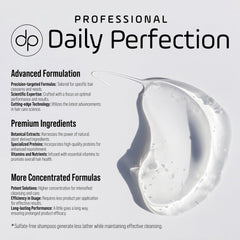 Daily Perfection shampoo in spa-like bathroom signaling premium care