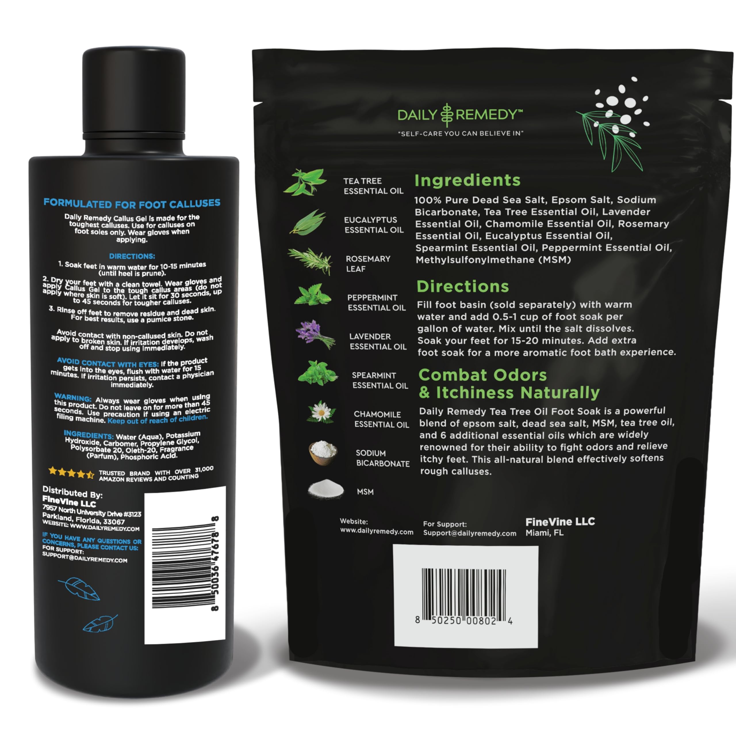 Daily Remedy Bouteille Gel Callosités Pieds, dosage précis et contrôle.