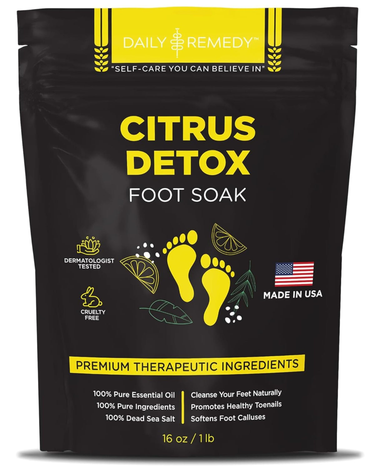 Daily Remedy Citrus Detox Foot Soak bottle ready for a refreshing ritual.