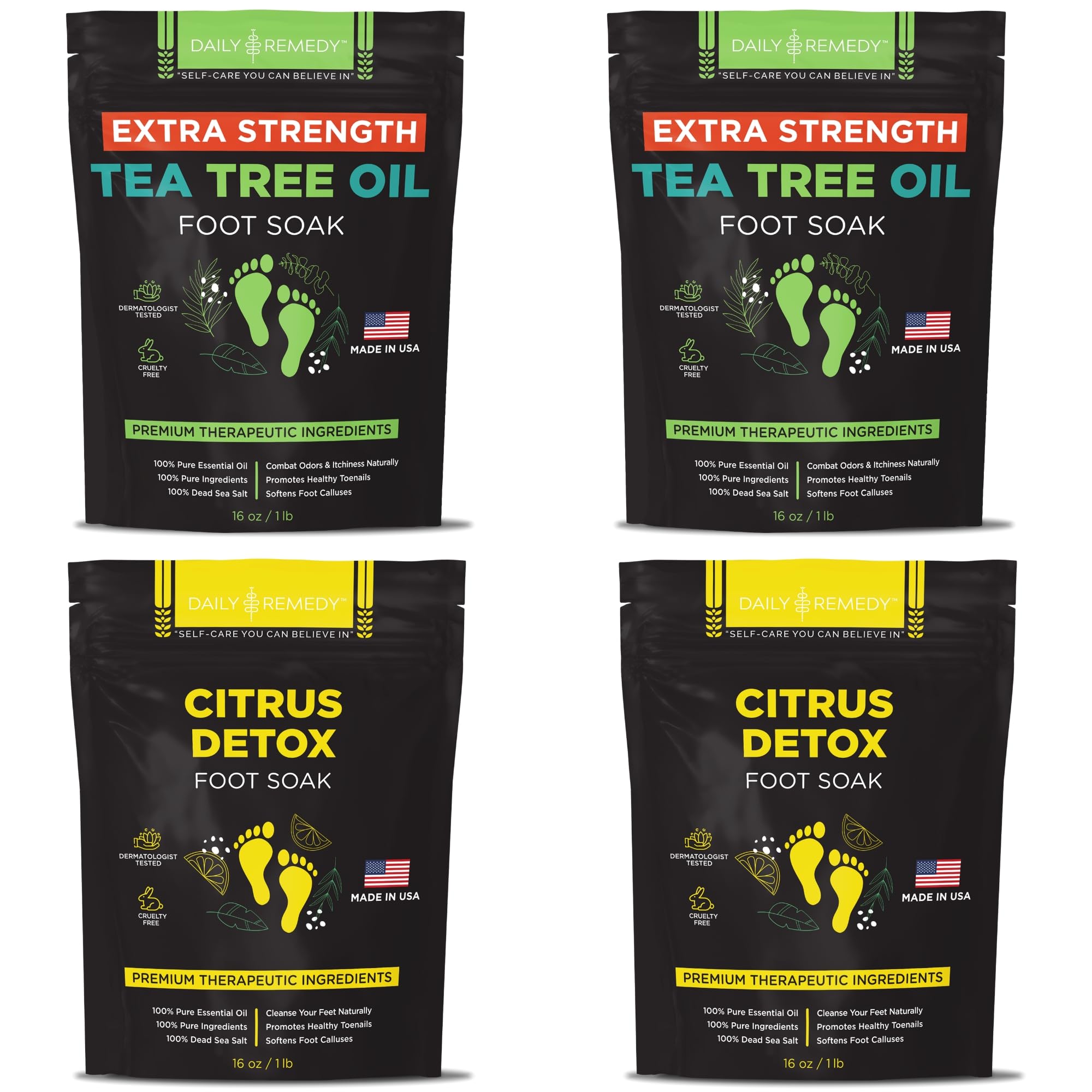 Daily Remedy Tea Tree Extra Strength foot soak bottle pour for a spa-like cleanse