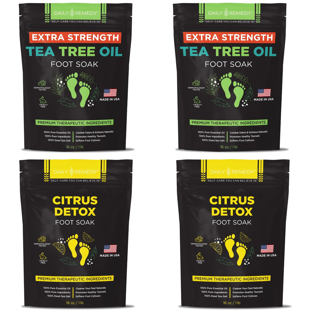 Daily Remedy Tea Tree Extra Strength foot soak bottle pour for a spa-like cleanse