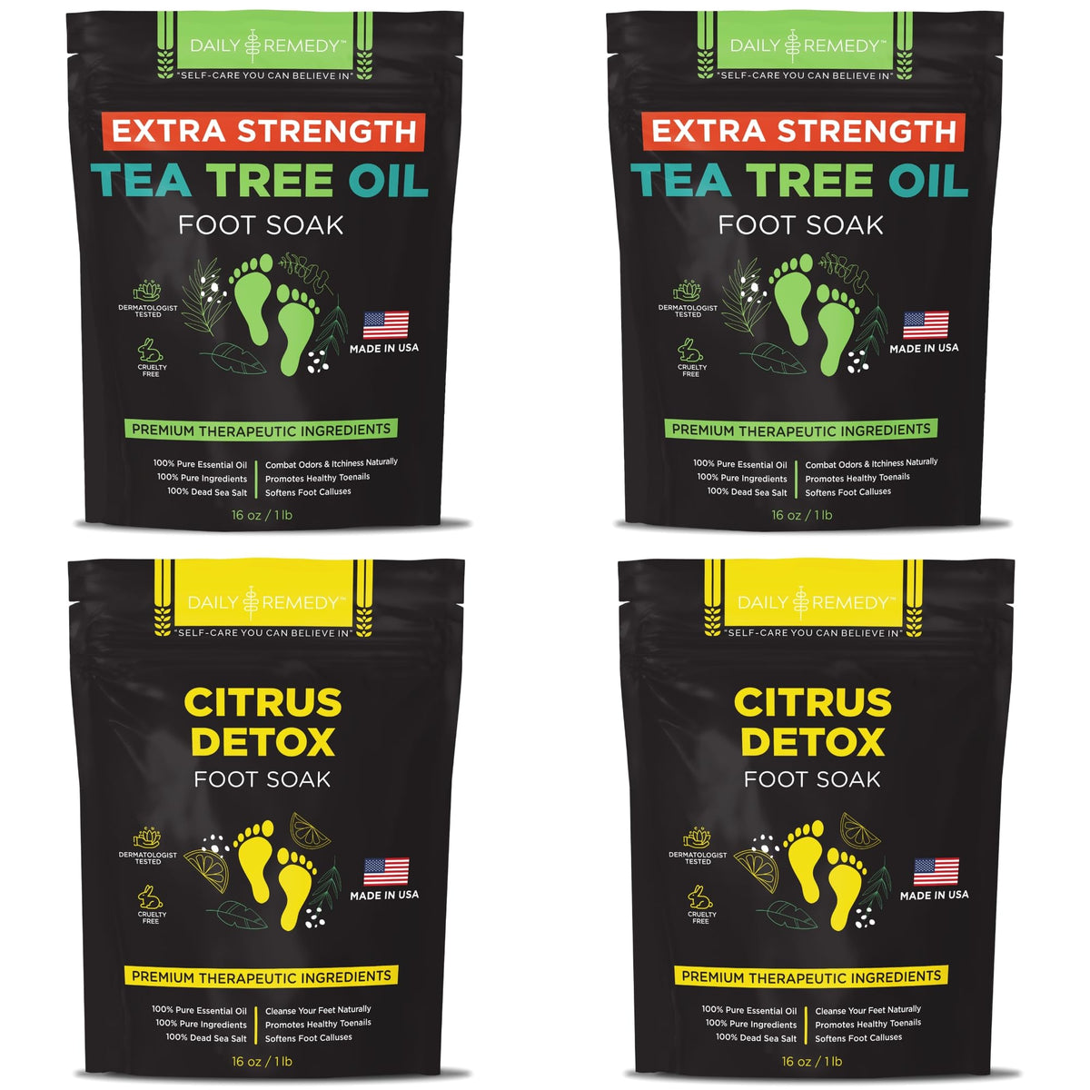 Daily Remedy Tea Tree Extra Strength foot soak bottle pour for a spa-like cleanse
