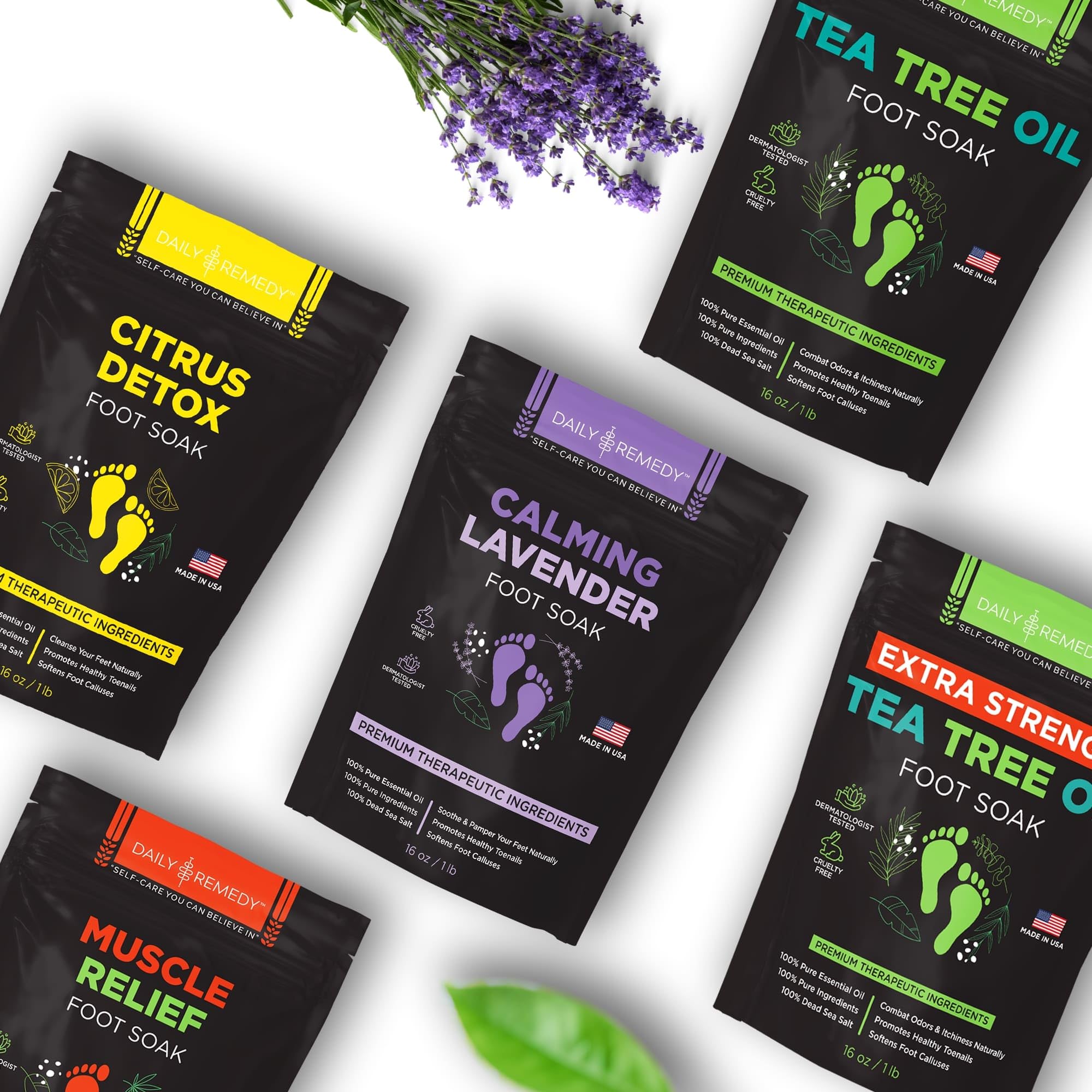 Daily Remedy Natural Ingredients Foot Soak with no harsh chemicals for healthier-feeling feet.