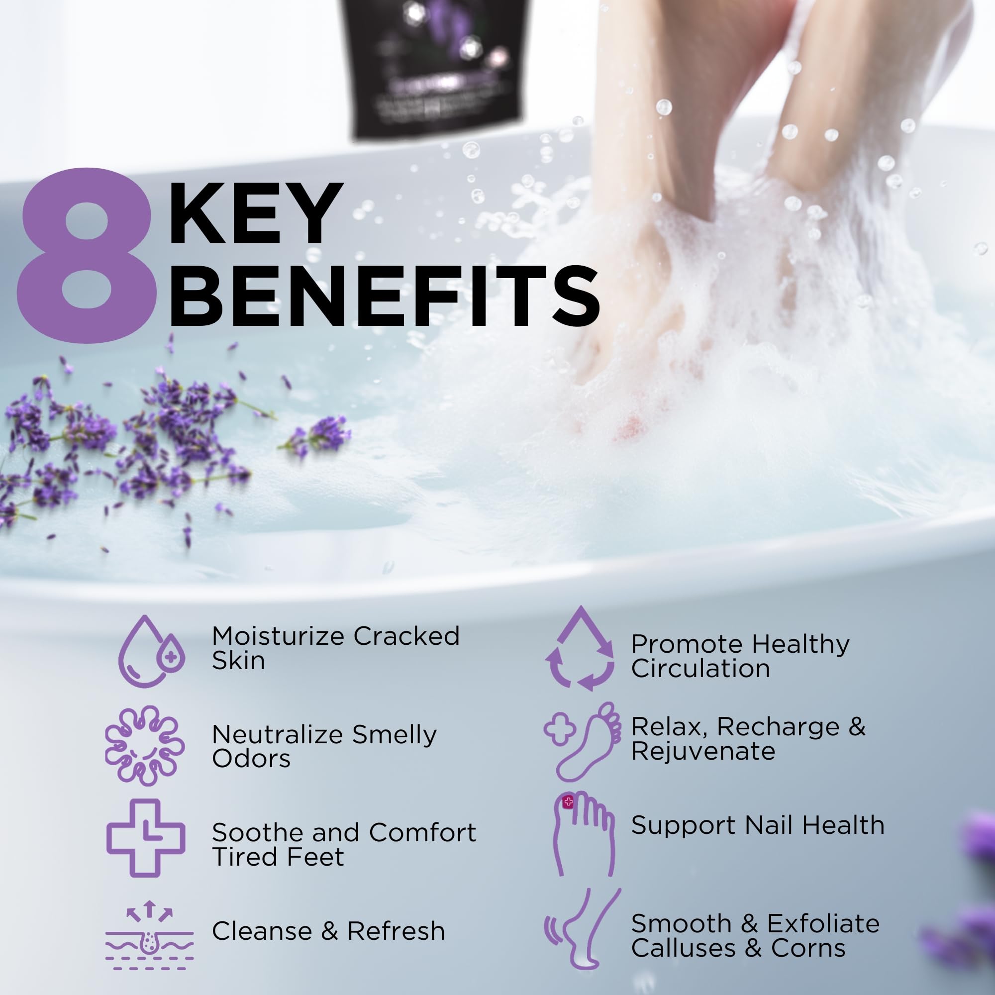 Daily Remedy Sea Salt Foot Care blend for hydration and cleansing of tired feet.