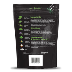 Daily Remedy foot soak dissolving salts in water to soften calluses and nails.