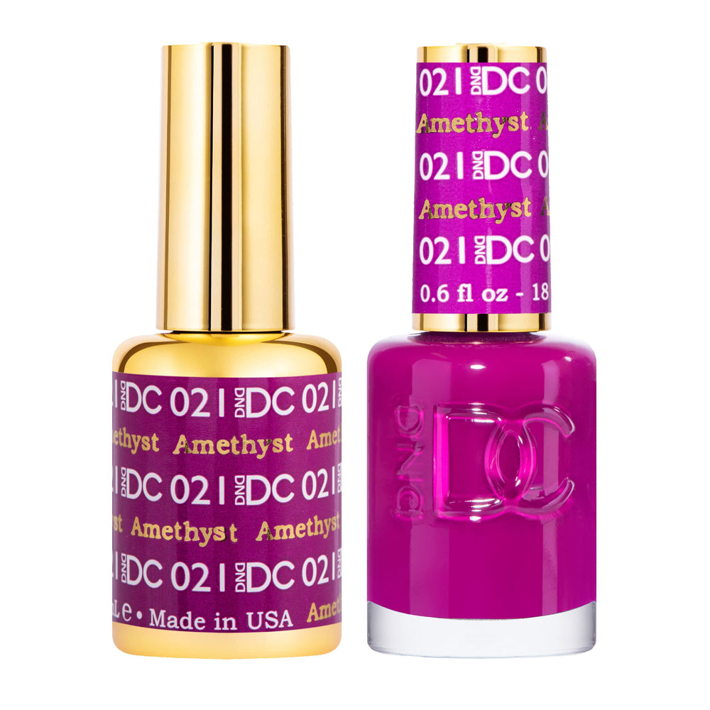 DAISY DND Amethyst gel polish bottle close-up showing rich color for elegant nails.