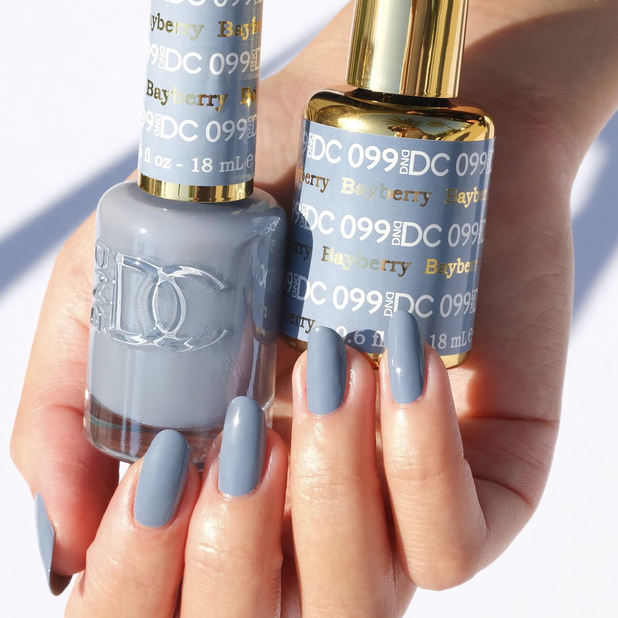 Daisy DND Bayberry 099 color swatches reveal even pigmentation for cohesive looks.