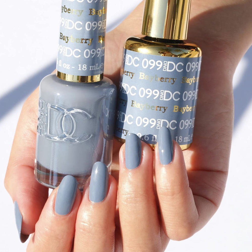 Daisy DND Bayberry 099 color swatches reveal even pigmentation for cohesive looks.