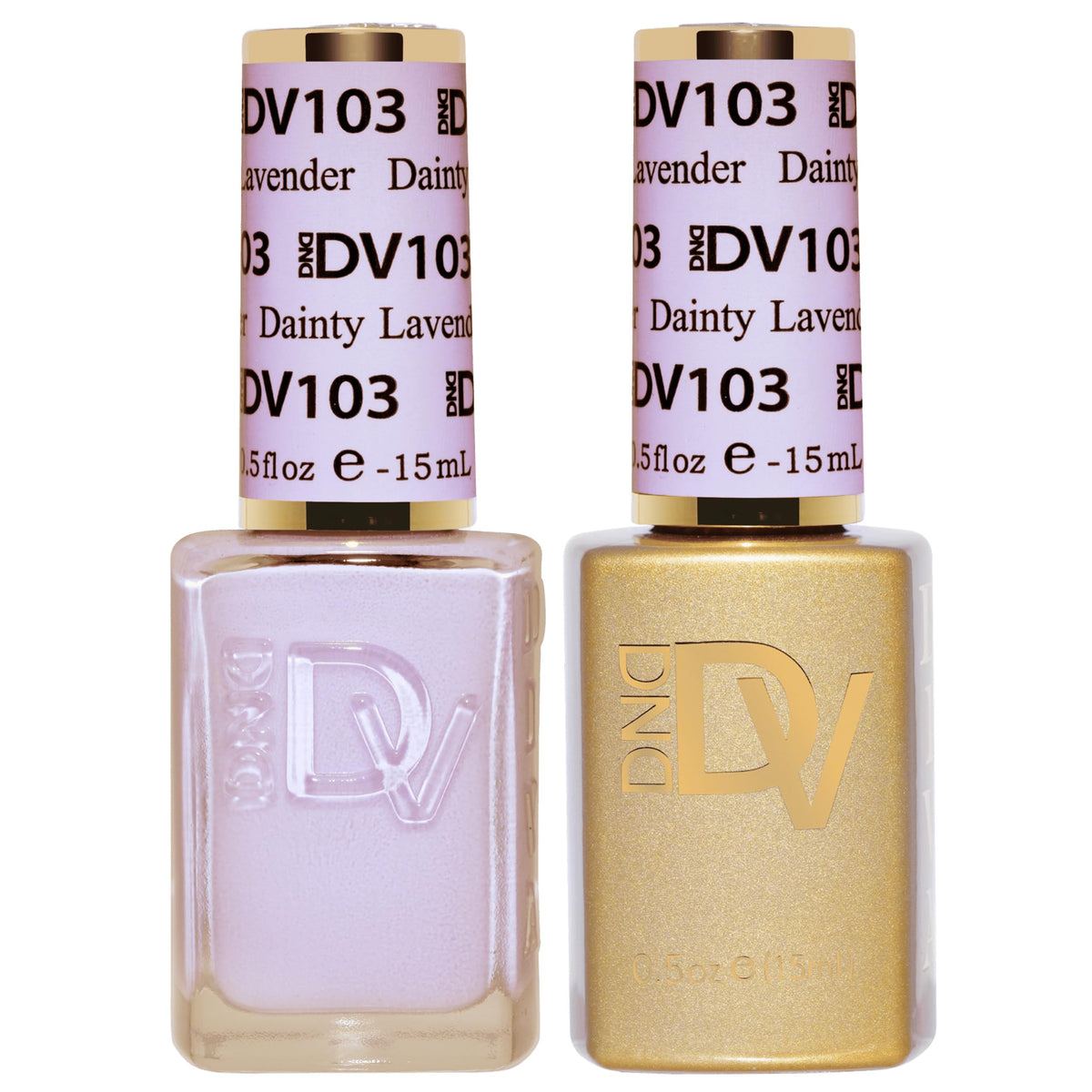 DAISY DND Coquette Dainty Lavender bottle shows soft pastel shade for elegant nails