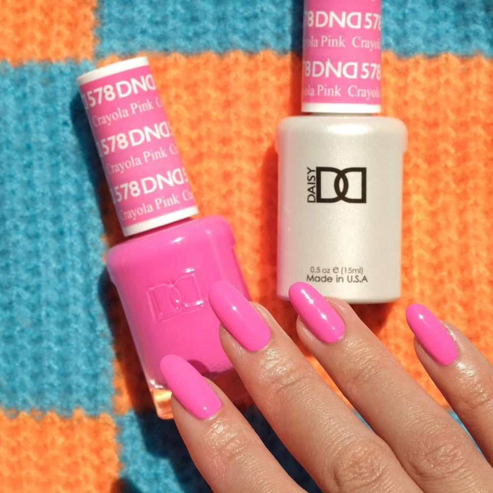 DAISY DND Crayola Pink lacquer bottle for quick-dry at-home manicures
