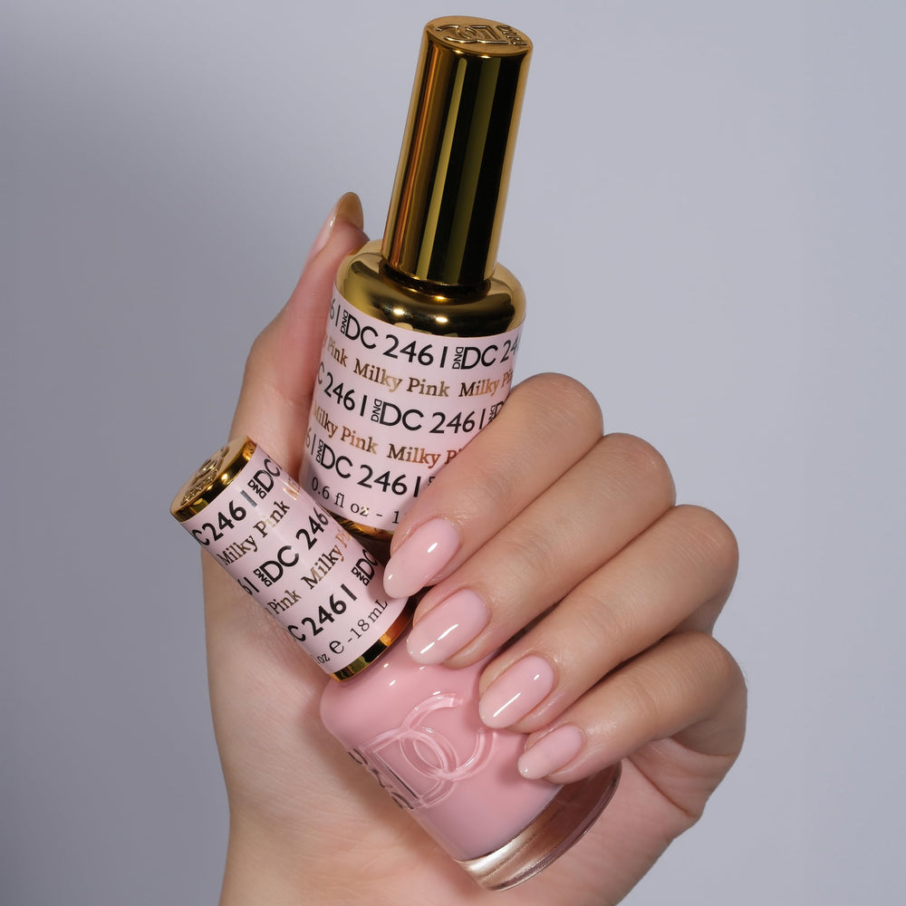 Daisy DND DC air-dry lacquer Milky Pink 2461 bottle for quick-dry convenience