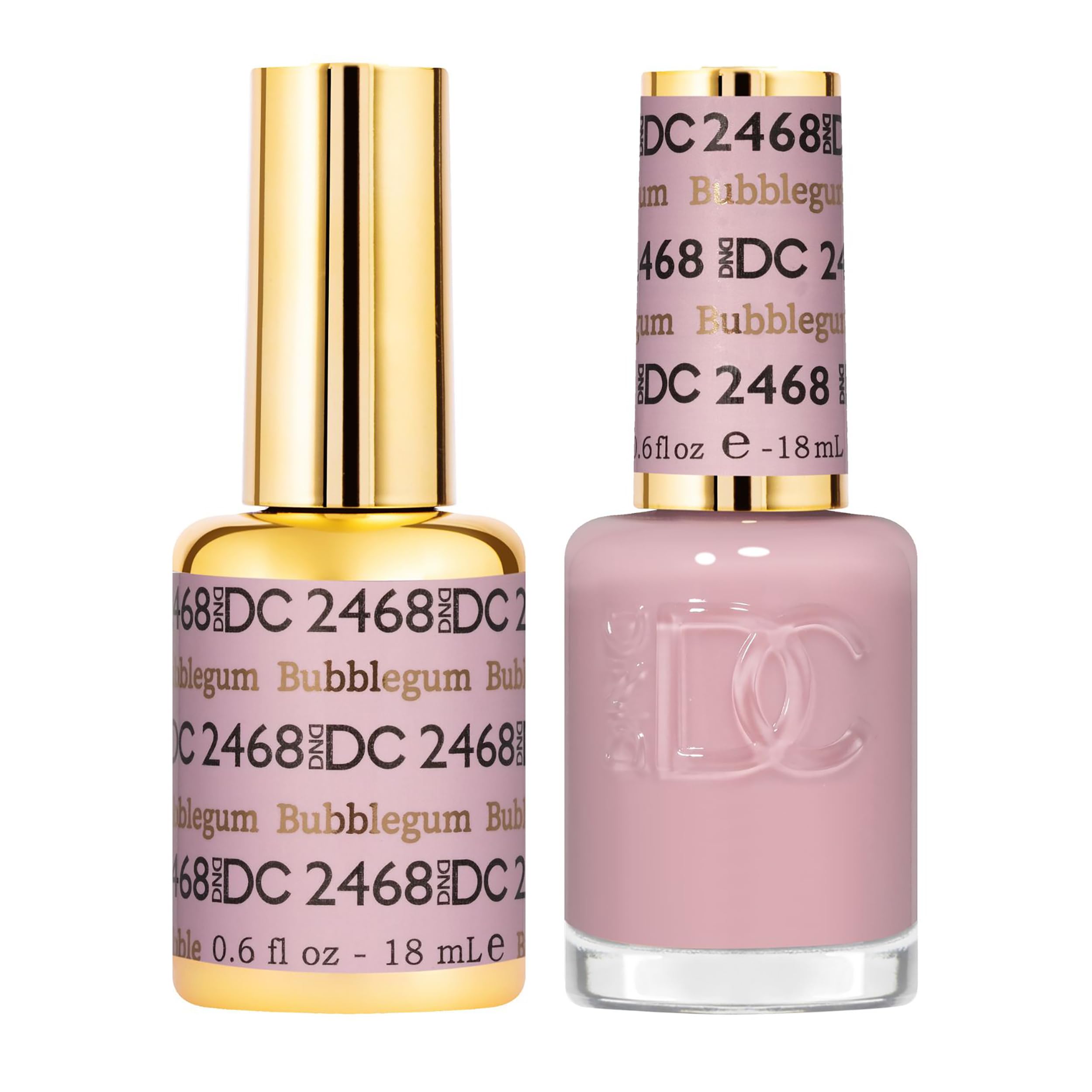 Daisy DND DC Gel Polish Bubblegum 2468 bottle shows sheer pink shade for customizable nails