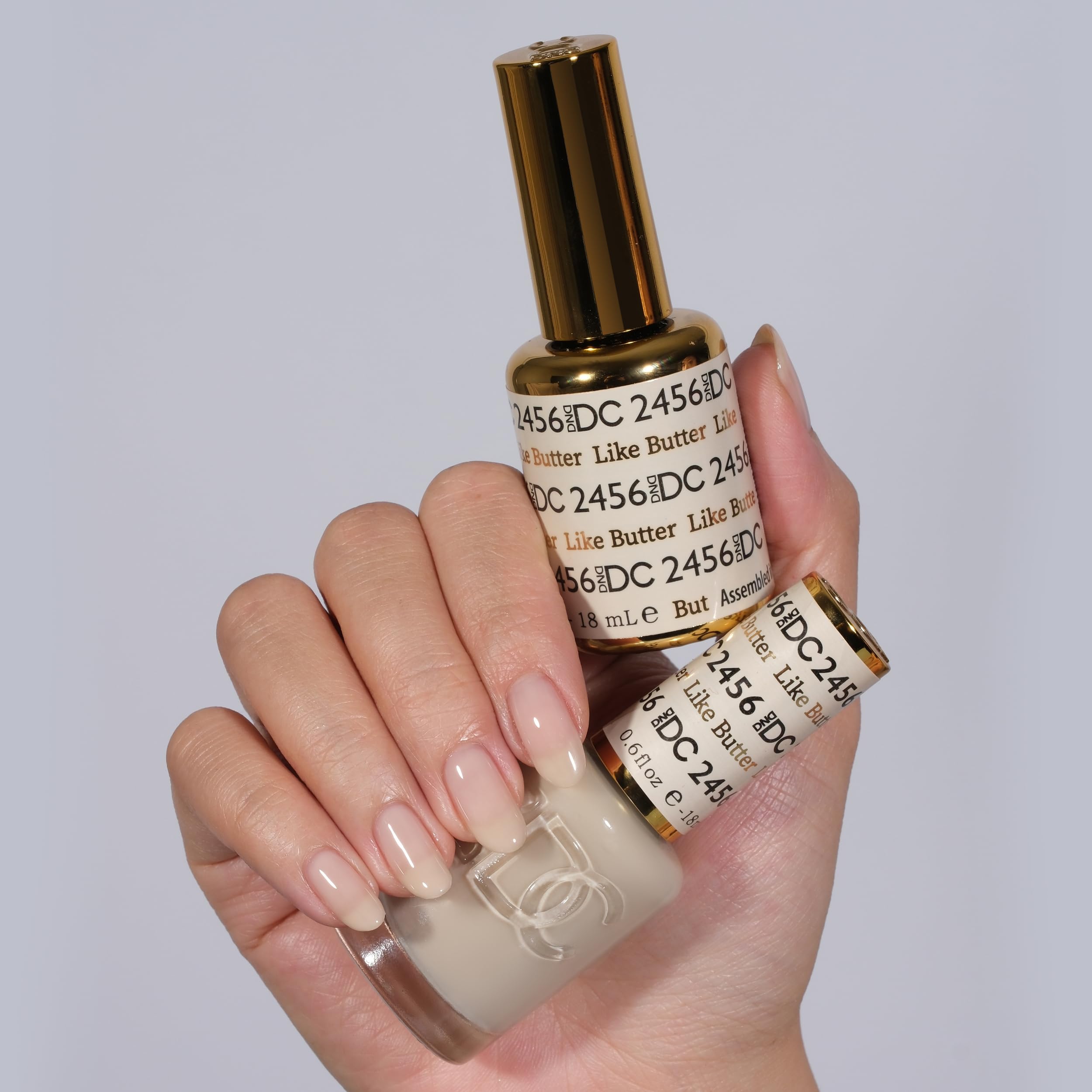DAISY DND DC Like Butter 2456 swatch—shows sheer coverage.