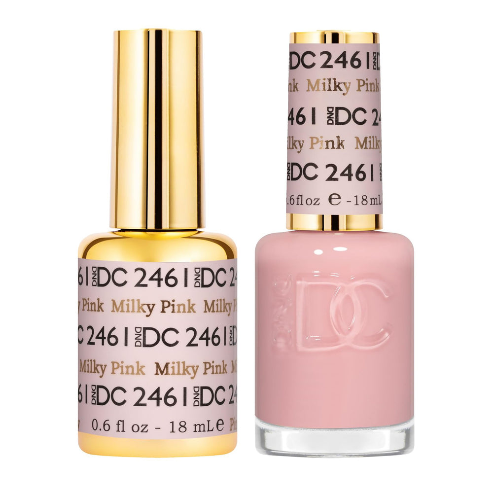 Daisy DND DC gel polish Milky Pink 2461 bottle close-up showing long-lasting color