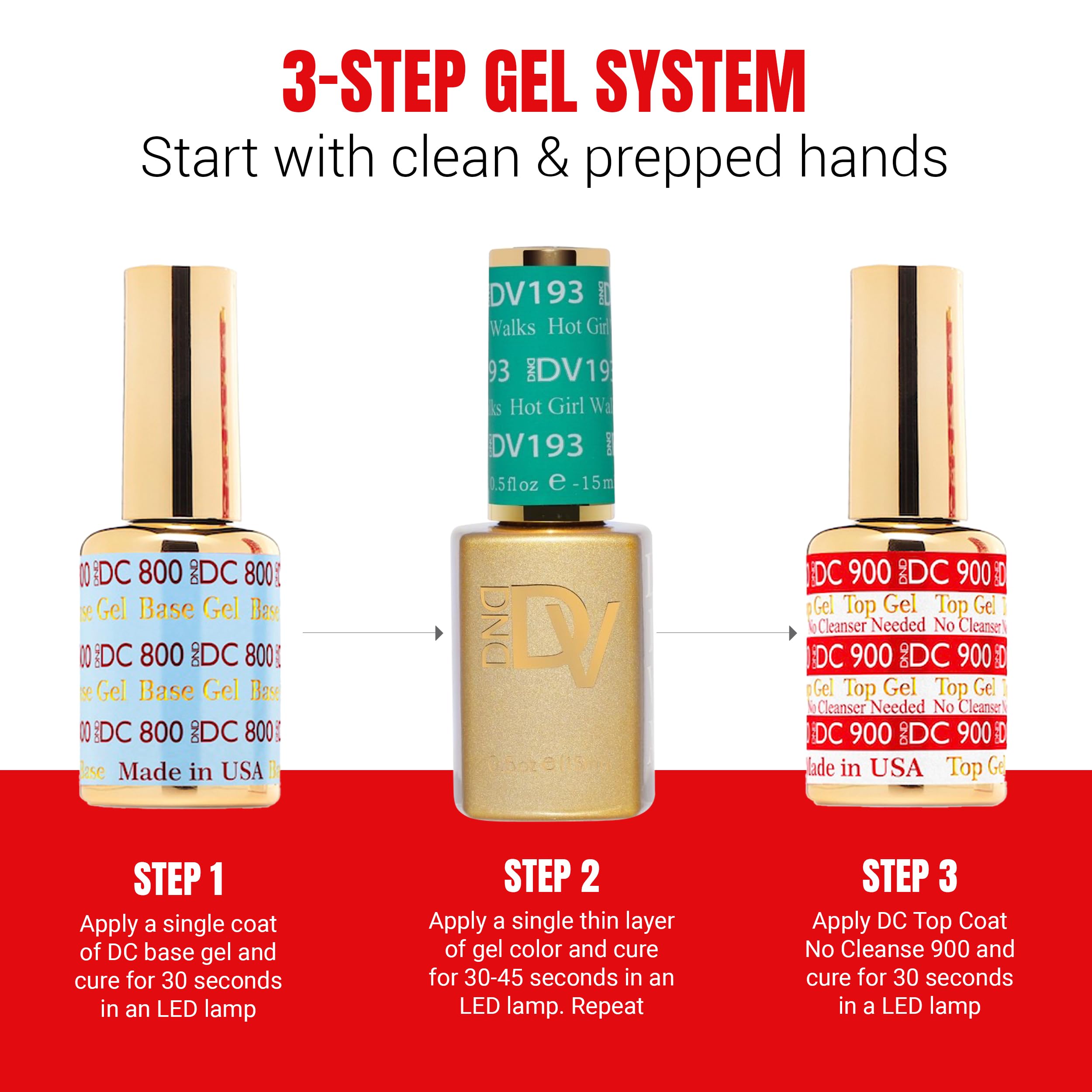 DAISY DND Diva Gel Polish on nail demonstrates long wear and chip-free look.