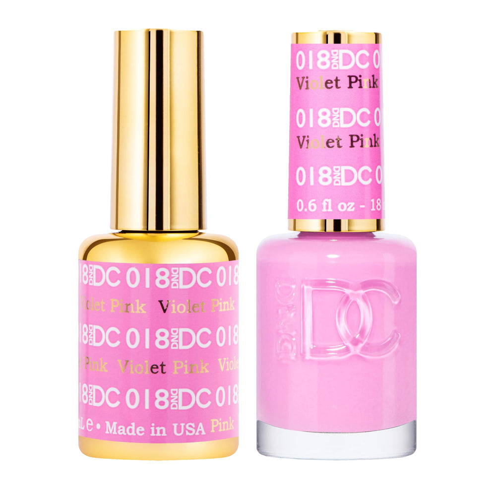 DAISY DND gel polish bottle in 018 Violet Pink, chip‑free color for nails