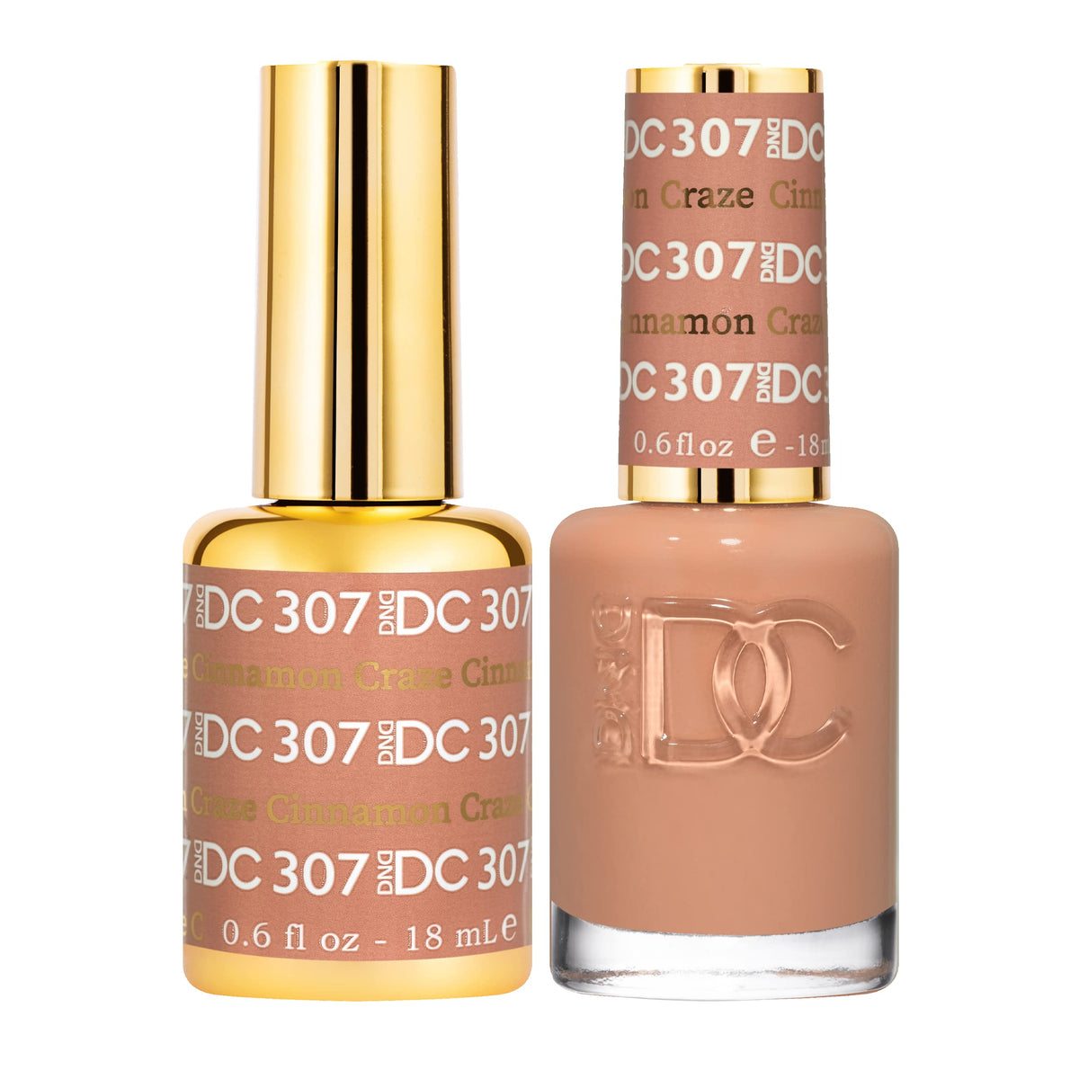 DAISY DND Cinnamon Craze gel bottle shows rich nude shade with lasting shine.