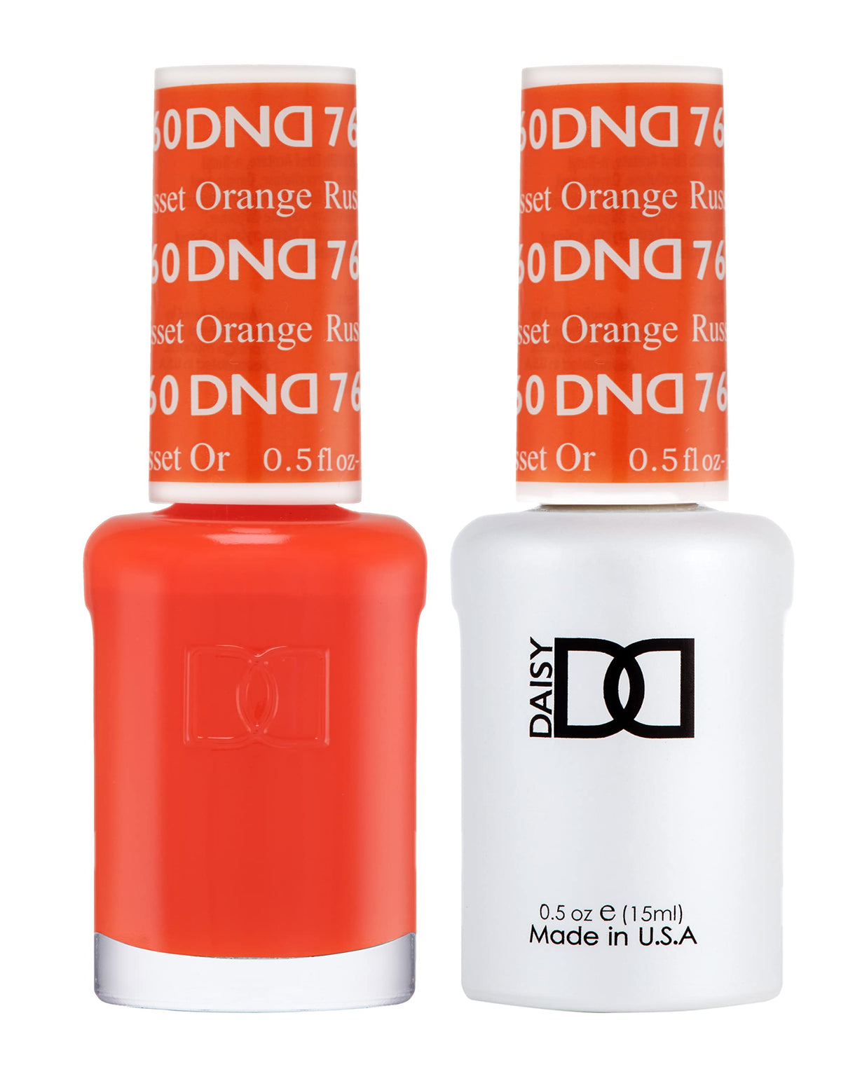 DAISY DND Russet Orange gel polish 760 for vibrant, long-lasting color.