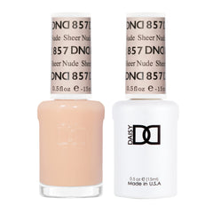 Daisy DND Sheer Nude 857 gel bottle for a smooth nude manicure.