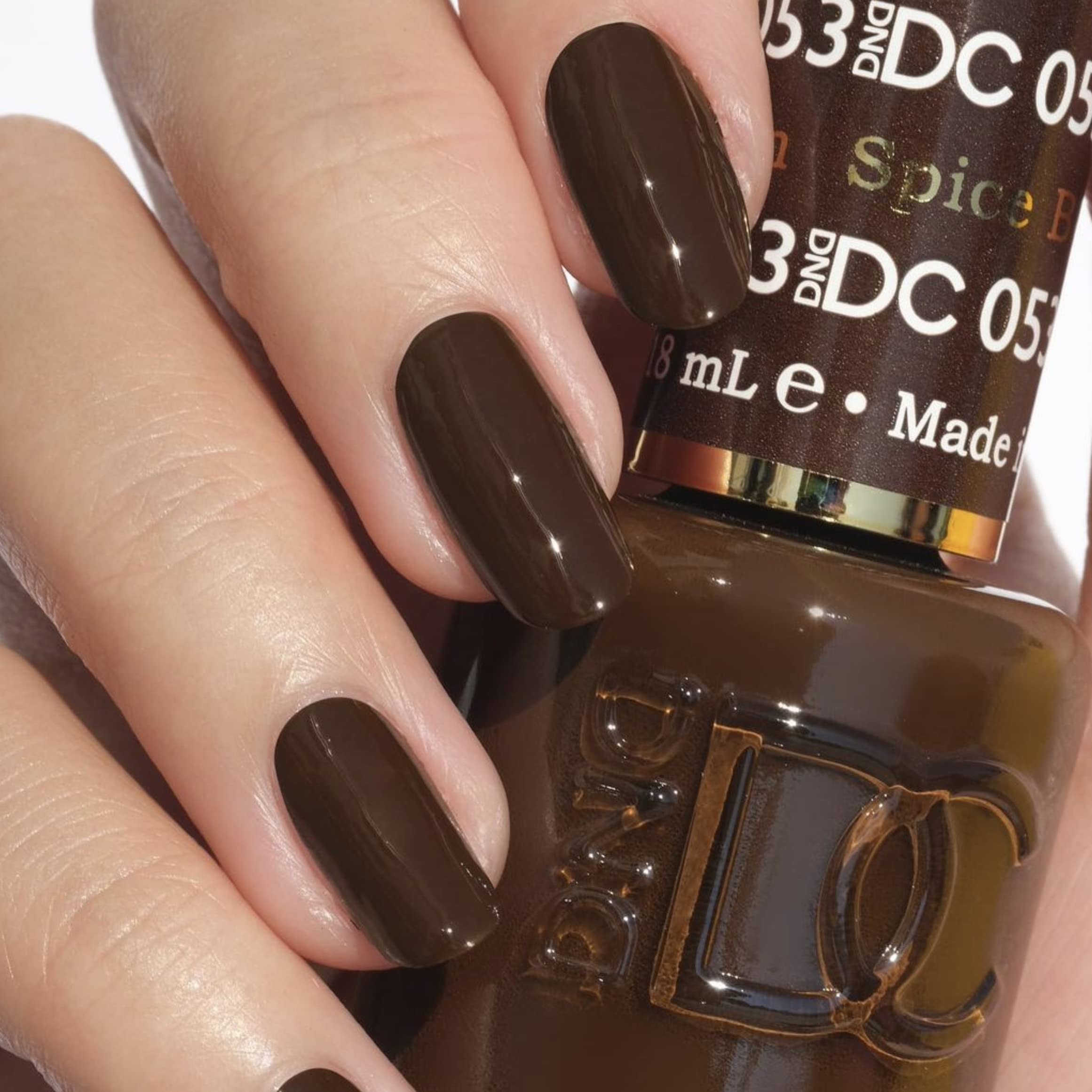 Daisy DND Spiced Brown Gel Nail Polish 053 delivers smooth coverage and high shine
