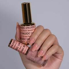 DAISY DND Summa Peach gel polish bottle side view for color depth