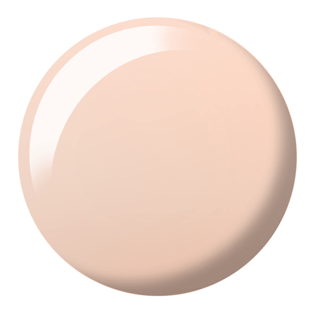 Daisy DND Sunset Beige swatch on nail demonstrates sheer coverage and everyday sophistication.
