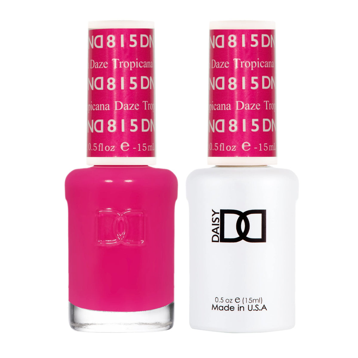 Daisy DND Tropicana Daze gel polish bottle shows rich pink shade for salon-like nails