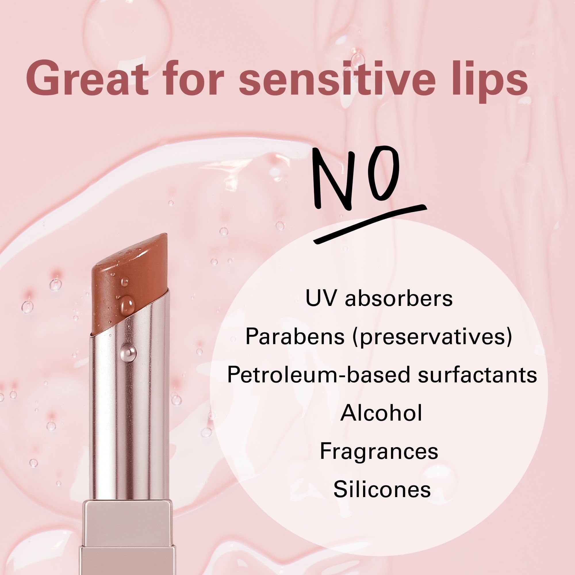 Daisy Doll Lip Stealer soft gloss texture on lips for a light shine.