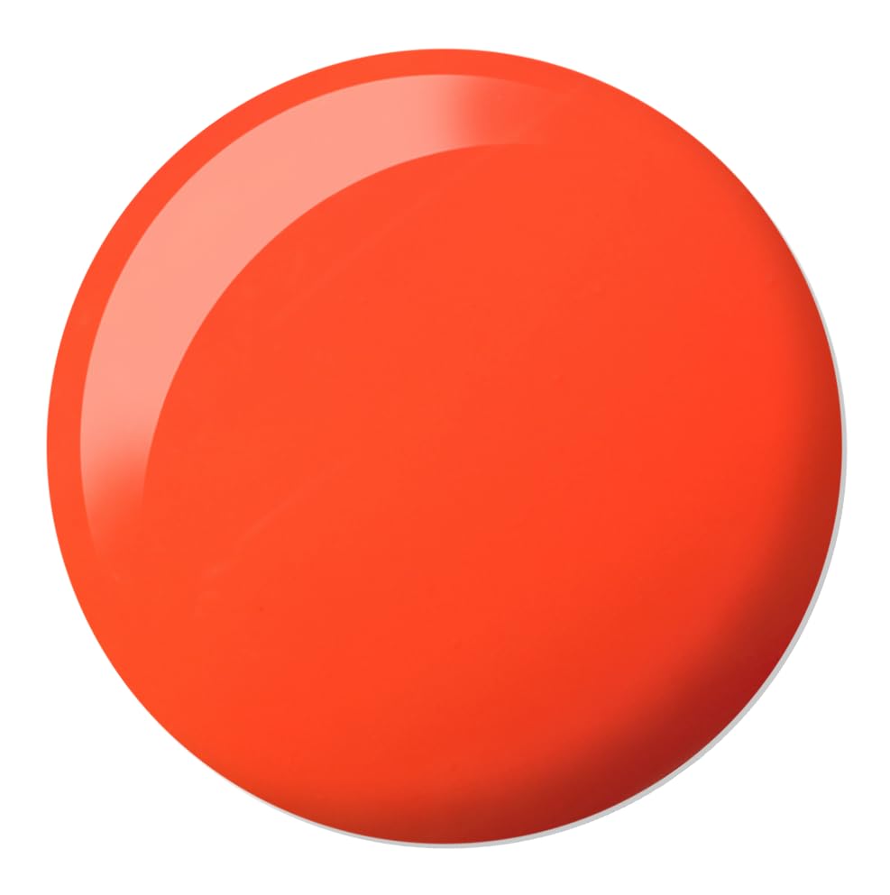 DAISY DND nails featuring Untamed in a bold warm red-orange neon shade