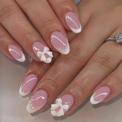 DAJIJIYOU 24Pcs French Tip nails pack for quick salon-like manicure