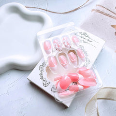 Short almond DAJIJIYOU nails with white French tip for daily wear