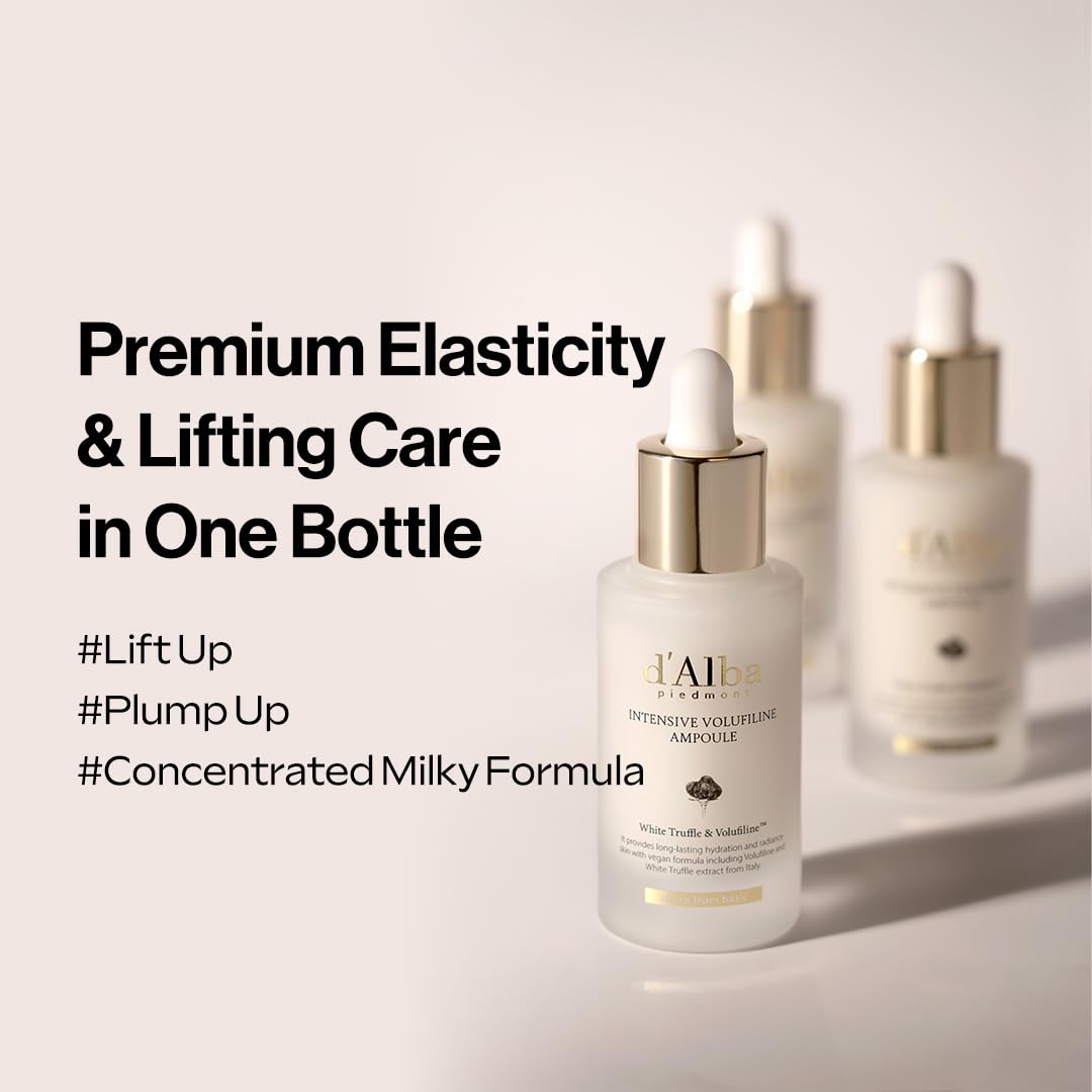d'alba Piedmont milky serum texture close-up for smooth skin.