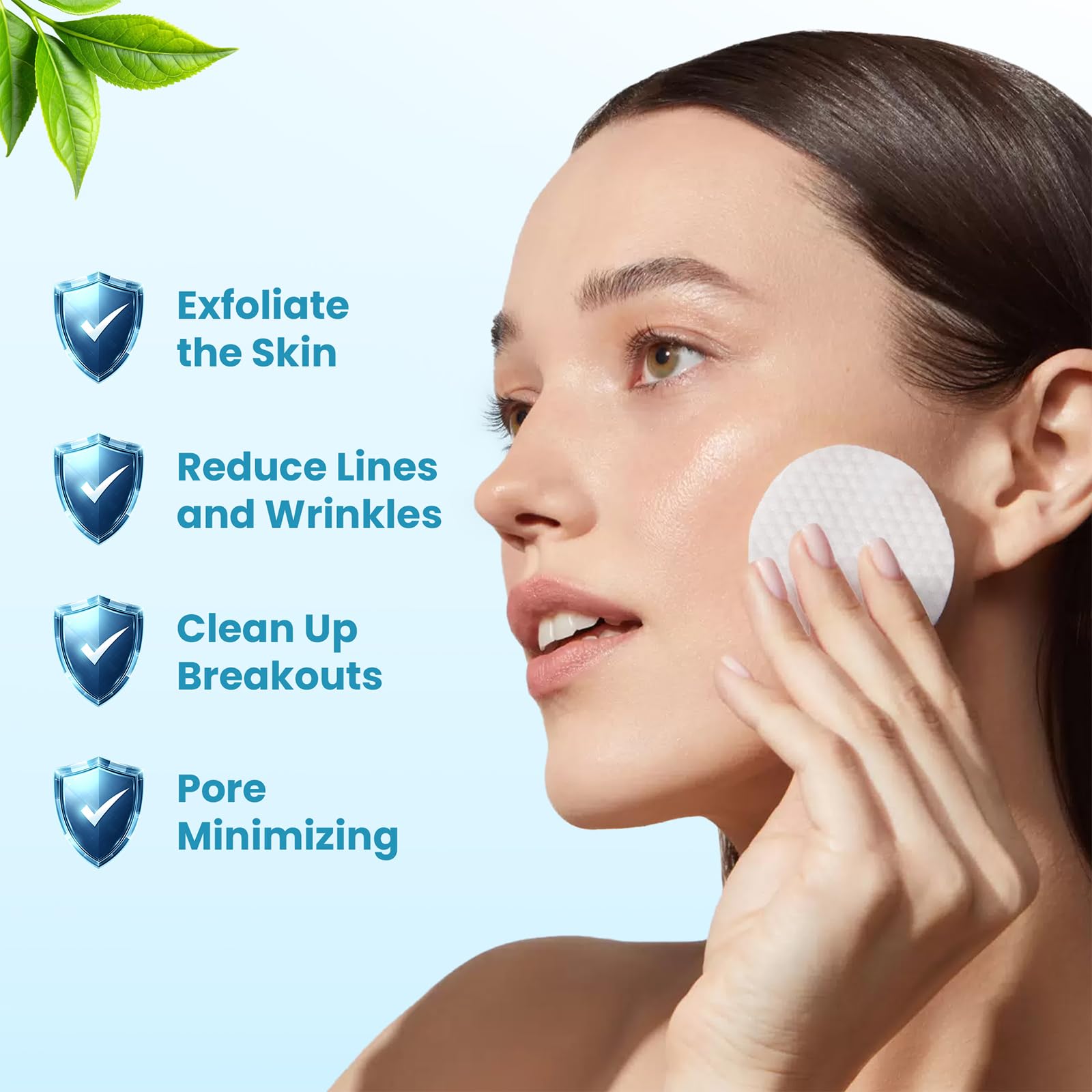 Dalin Glycolic Pads close-up textured pad demonstrating gentle exfoliation.
